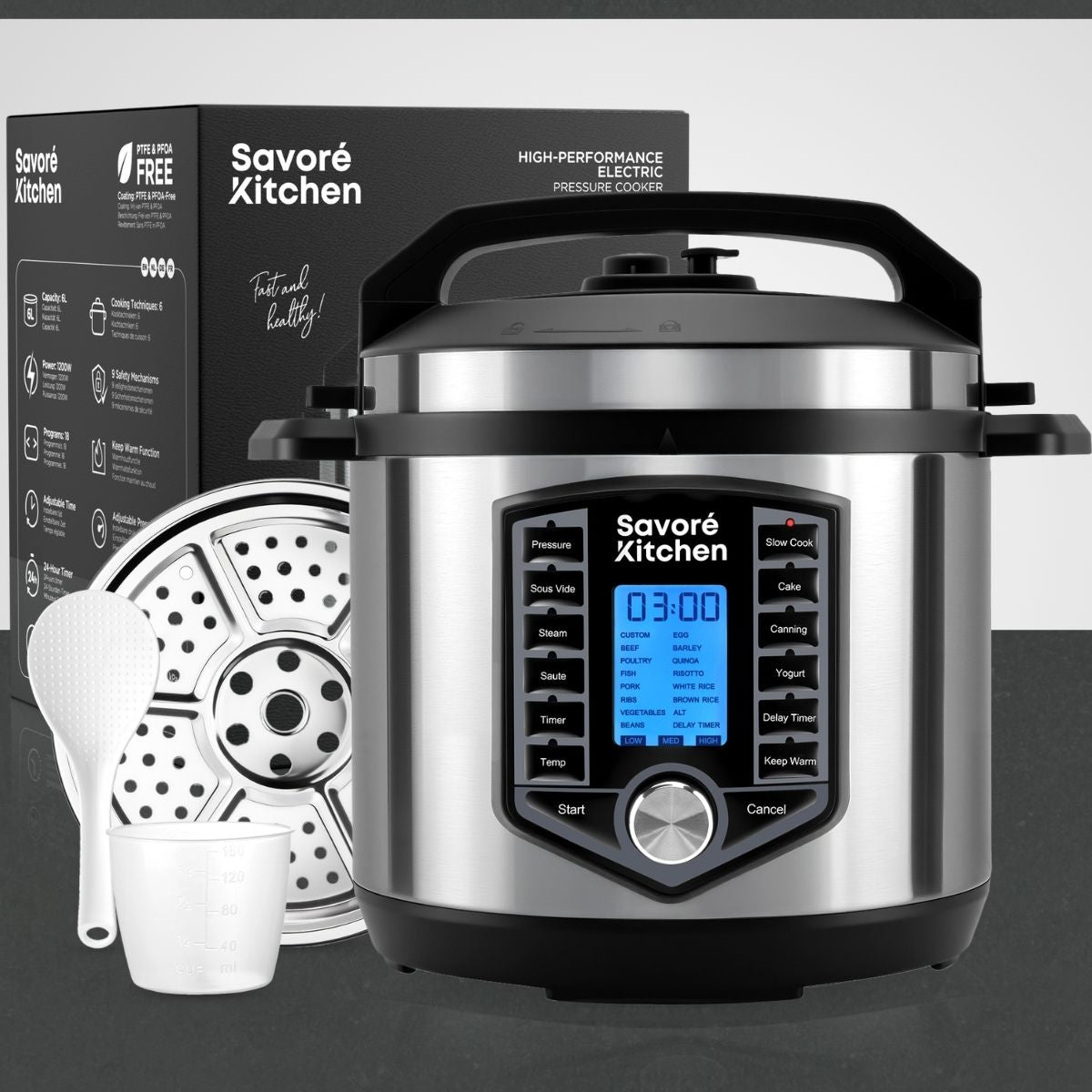 Savoré Kitchen snelkookpan 6 liter – 10-in-1