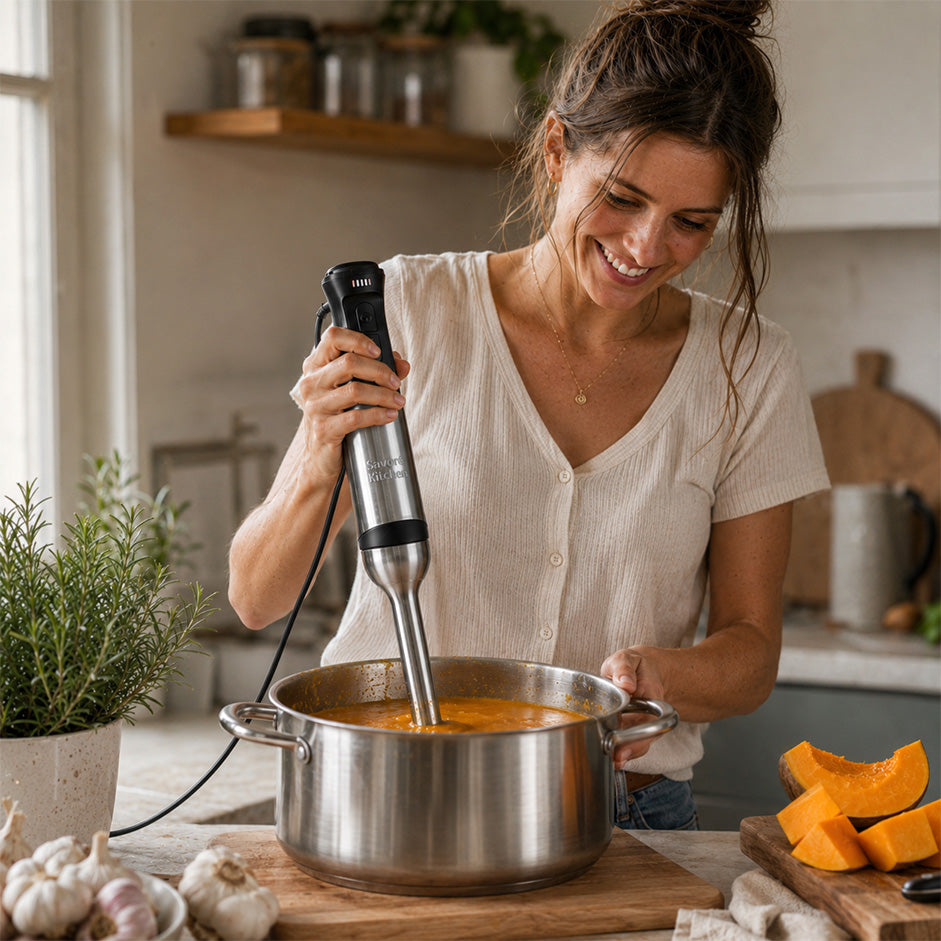 Soep maken en pureren met de Savoré Kitchen staafmixer
