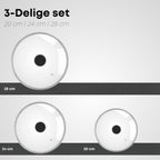 Glazen pannendeksel set 20/24/28 cm | SavoréAlu+ | Savoré Kitchen