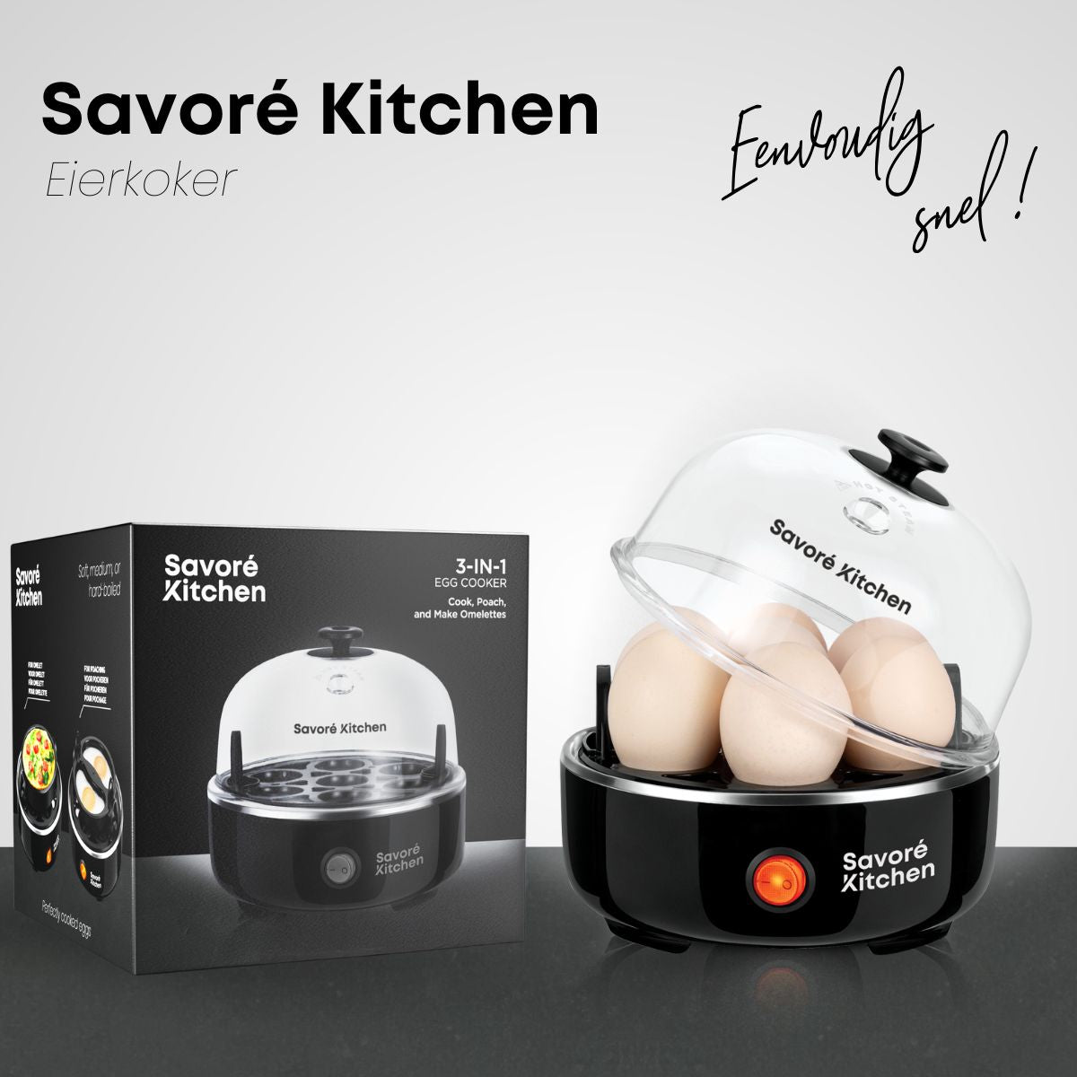 Savoré Kitchen eierkoker 3-in-1 met verpakking (egg cooker)