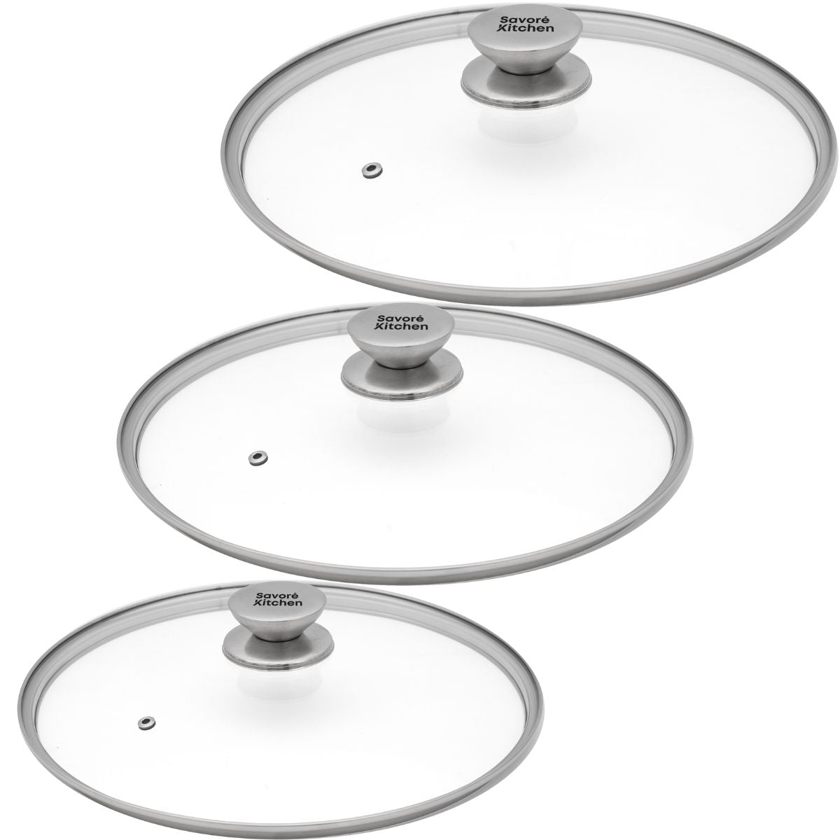 Savoré Kitchen 3-delige glazen dekselset 20, 24 en 28 cm