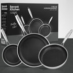 Savoré Kitchen HexaBlock RVS Koekenpannenset 3-delig | PFAS-vrij | Inductie