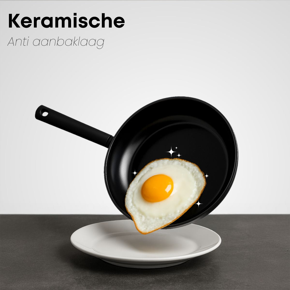Keramische koekenpan 20 cm met anti-aanbaklaag voor eenvoudig bakken