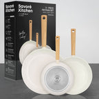 Savoré Kitchen keramische koekenpannenset wit met luxe verpakking