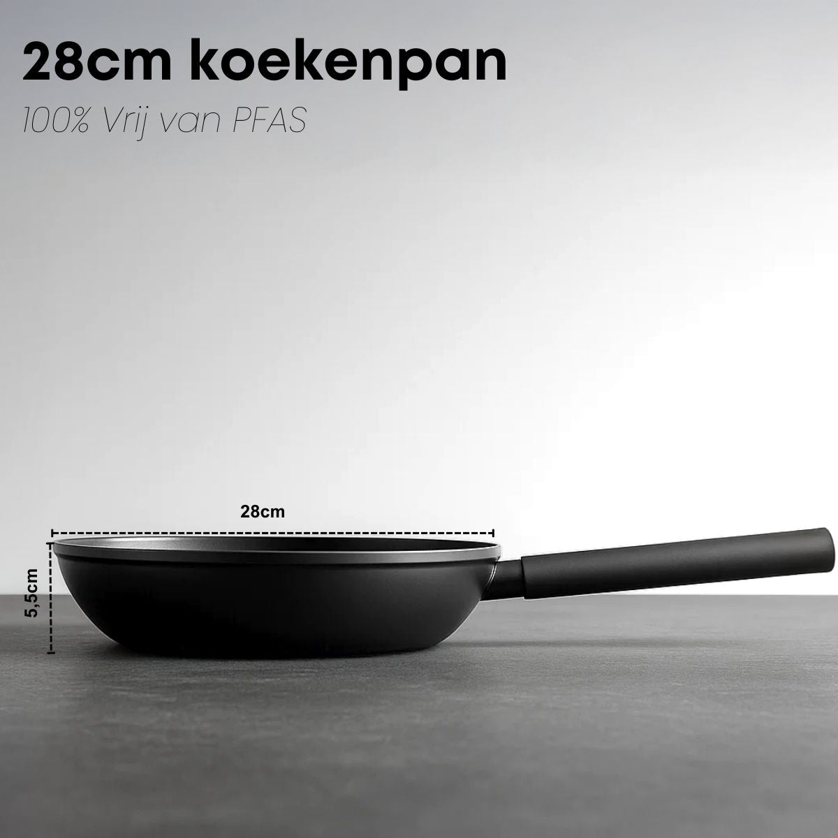 Zijaanzicht van Savoré Kitchen koekenpan 28 cm