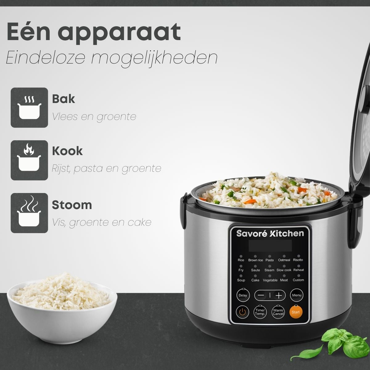 Savoré Kitchen Multicooker 3L – 6-in-1 met 14 programma’s