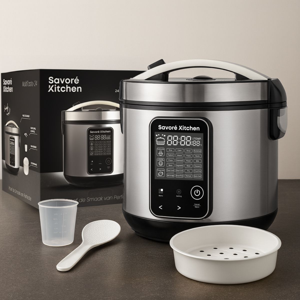 Savoré Kitchen Multicooker 5L – 20 programma’s, perfecte rijst, 24u timer