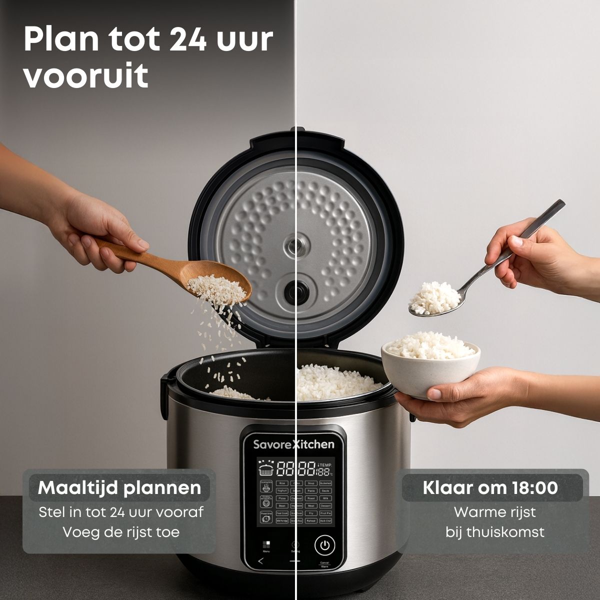 Savoré Kitchen Multicooker 5L – 20 programma’s, perfecte rijst, 24u timer