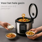 Savoré Kitchen Multicooker 5L – 20 programma’s, perfecte rijst, 24u timer