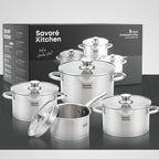 Savoré Kitchen RVS pannenset 4-delig met luxe verpakking