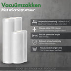 Savoré Kitchen vacuümrollen met microstructuur, sterk en geschikt voor vershouden