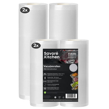 Savoré Kitchen vacuümrollen set met 4 rollen voor vacuümmachine