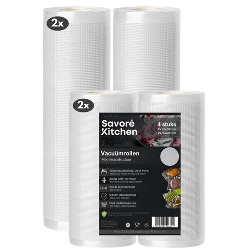 Savoré Kitchen vacuümrollen set met 4 rollen voor vacuümmachine