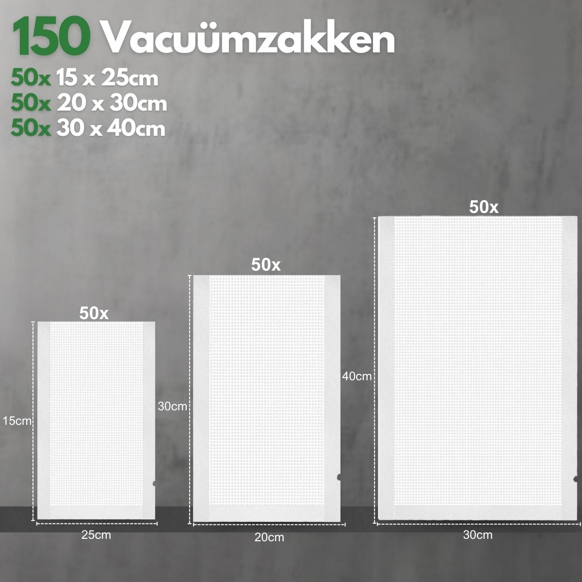 Savoré Kitchen Vacuümzakken Set 150 stuks – 3 maten, 190 micron