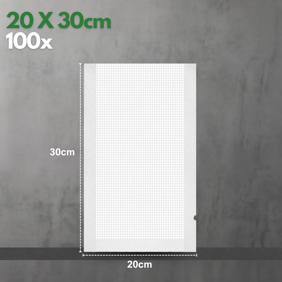 Afmeting van vacuümzakken 20x30 cm (100 stuks)