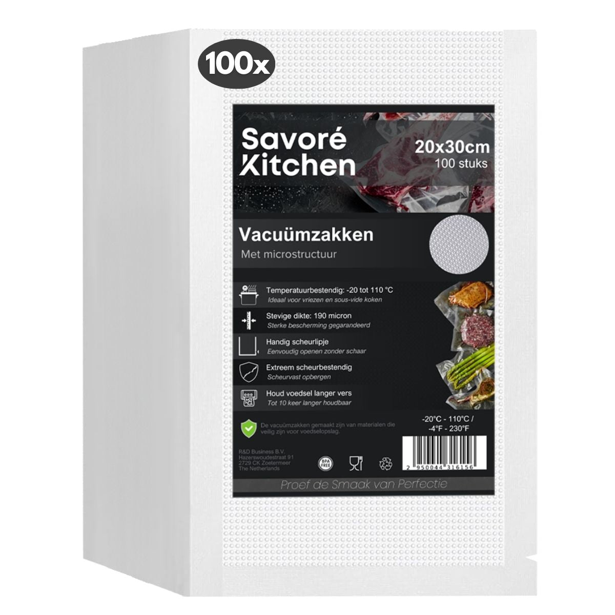 Savoré Kitchen vacuümzakken 20x30 cm (100 stuks) verpakking